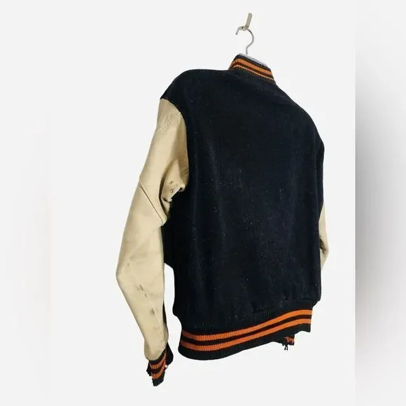 Vintage 50s Fox River Gloves Garment Co. Leather Letterman’s Varsity Jacket Coat - Picture 7 of 15